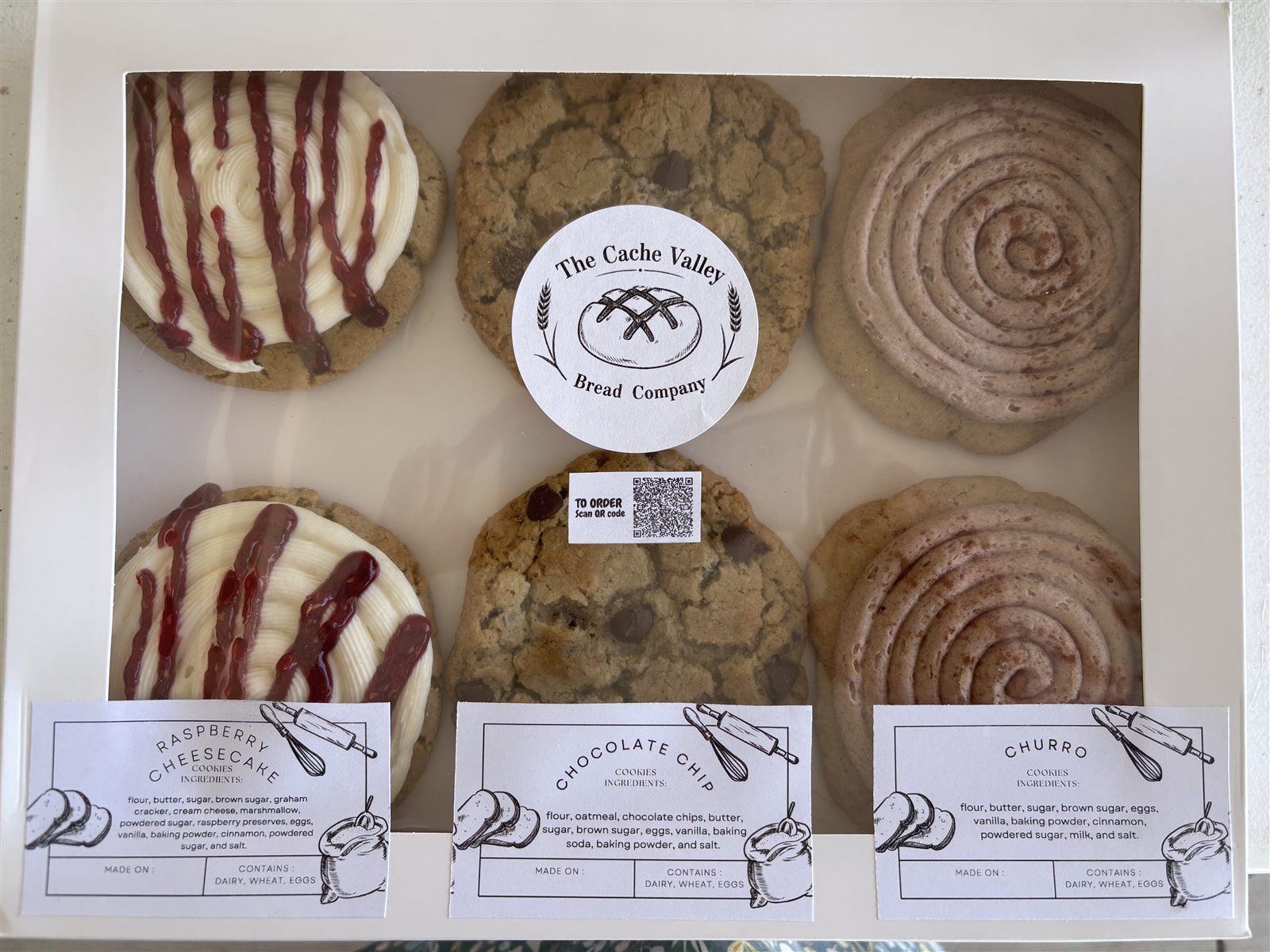 Cache Bakery boxes packed and labelled, ready for collection