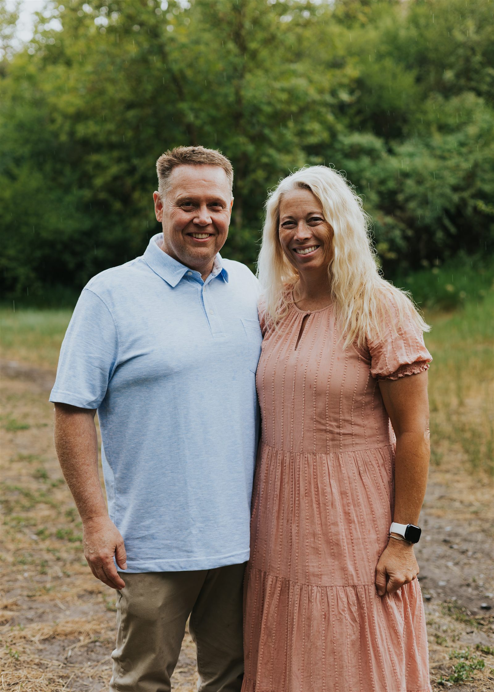 Holly Teeples with her husband, outdoors in Cache Valley