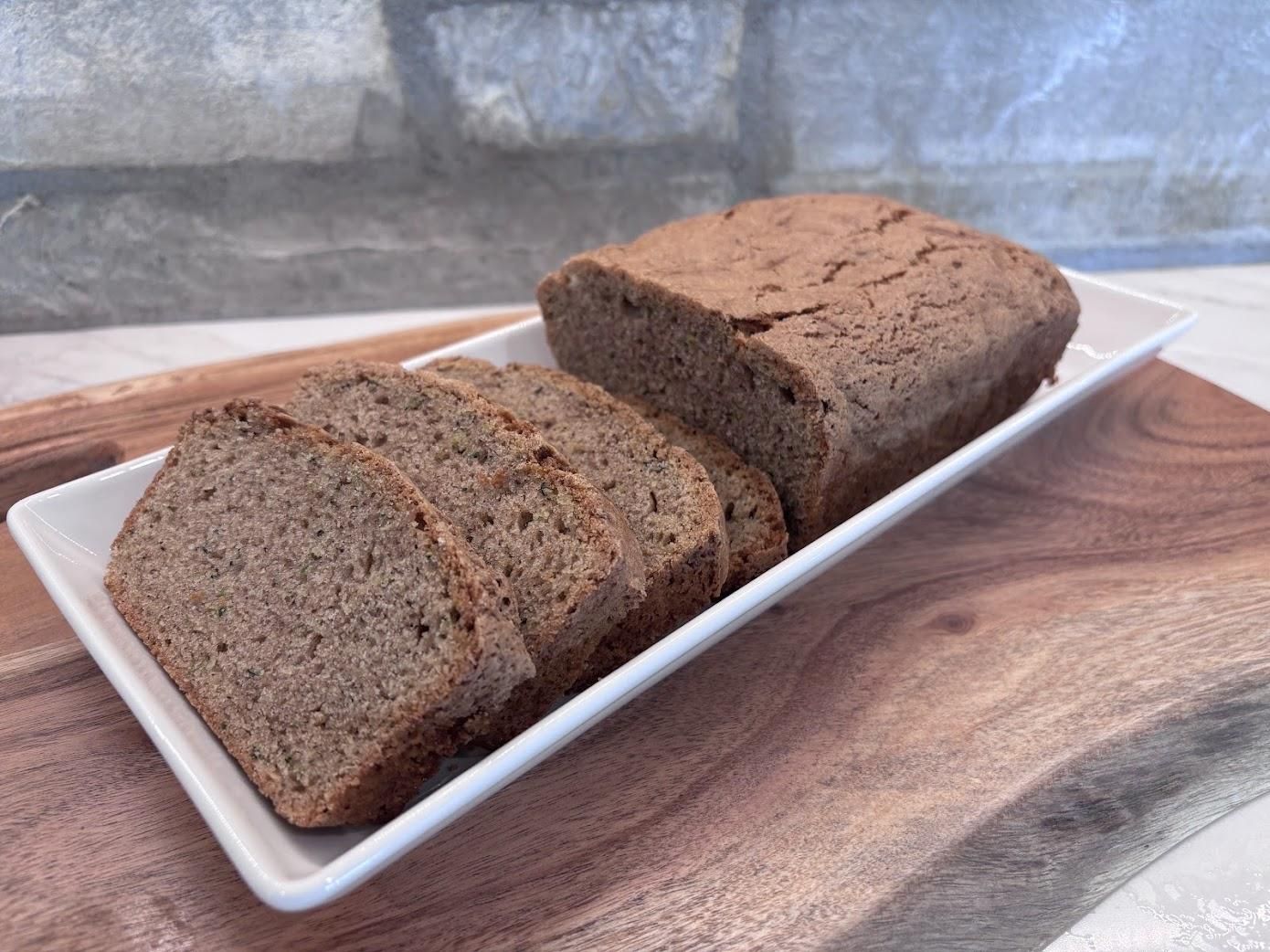 Sliced zucchini bread